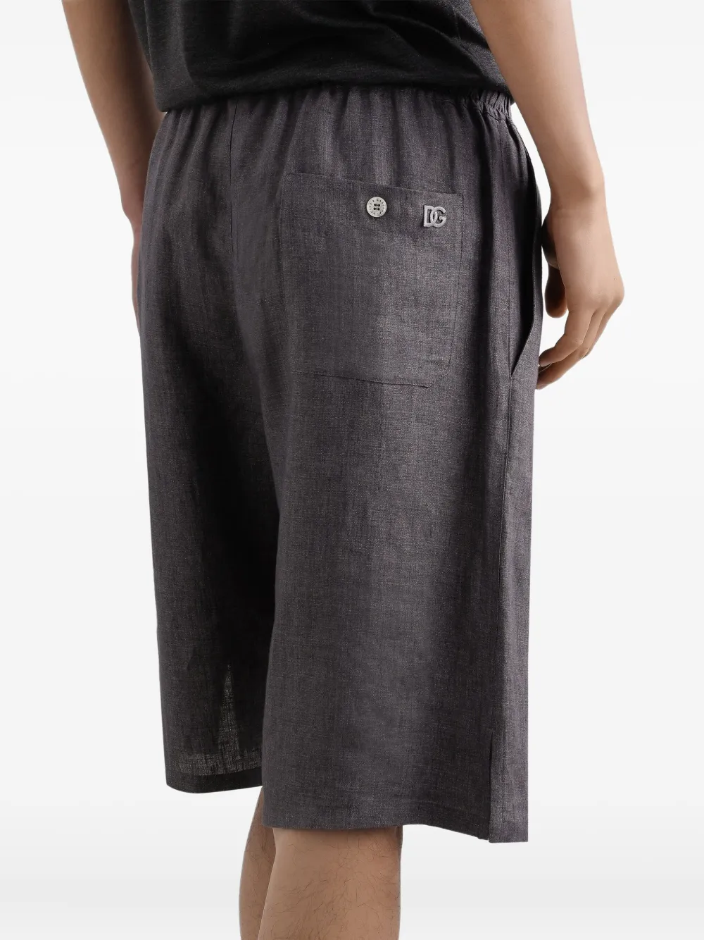Dolce & Gabbana Linnen bermuda shorts Grijs