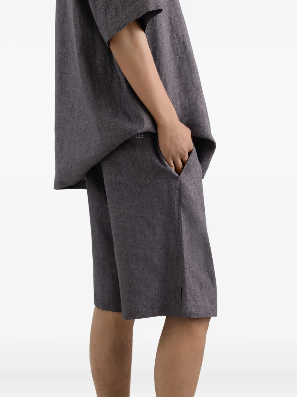 Dolce & Gabbana Linnen bermuda shorts Grijs