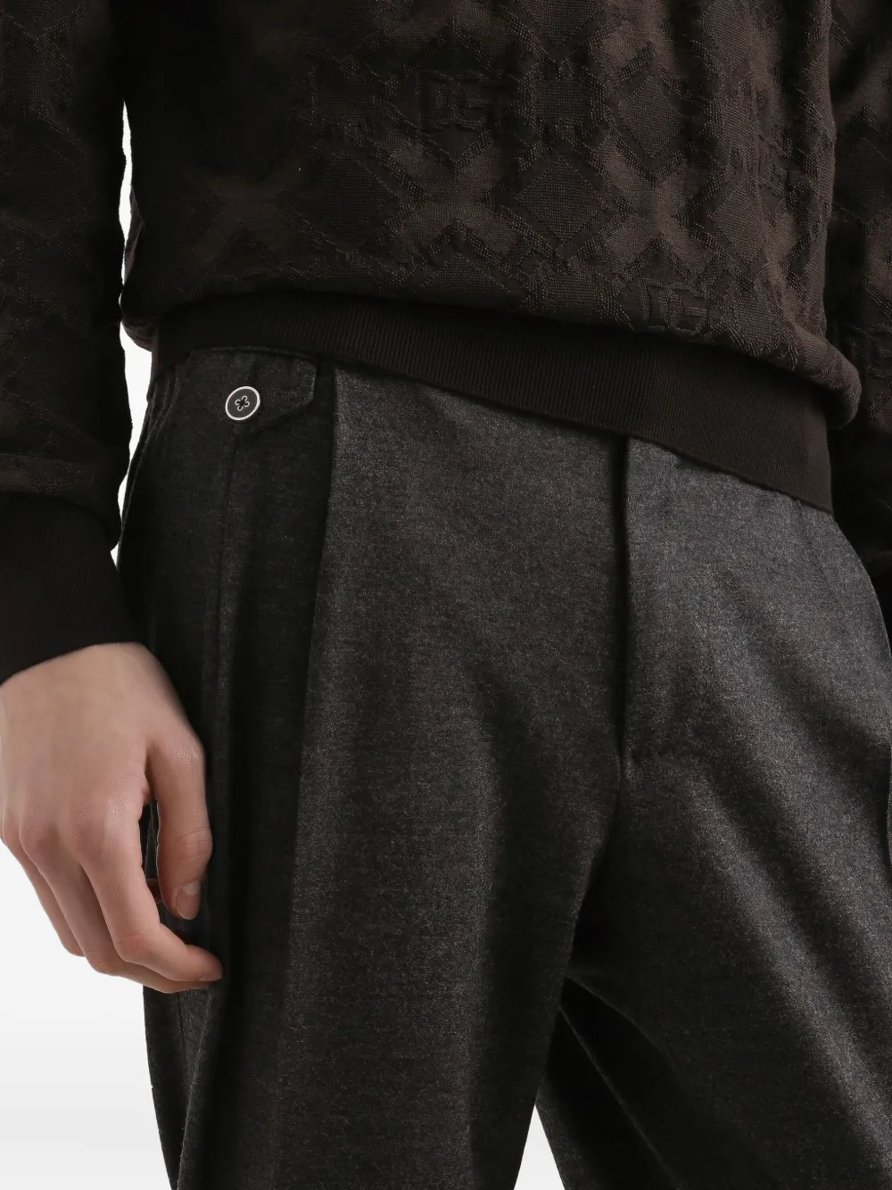 Dolce & Gabbana Broek met geplooide voorkant Grijs