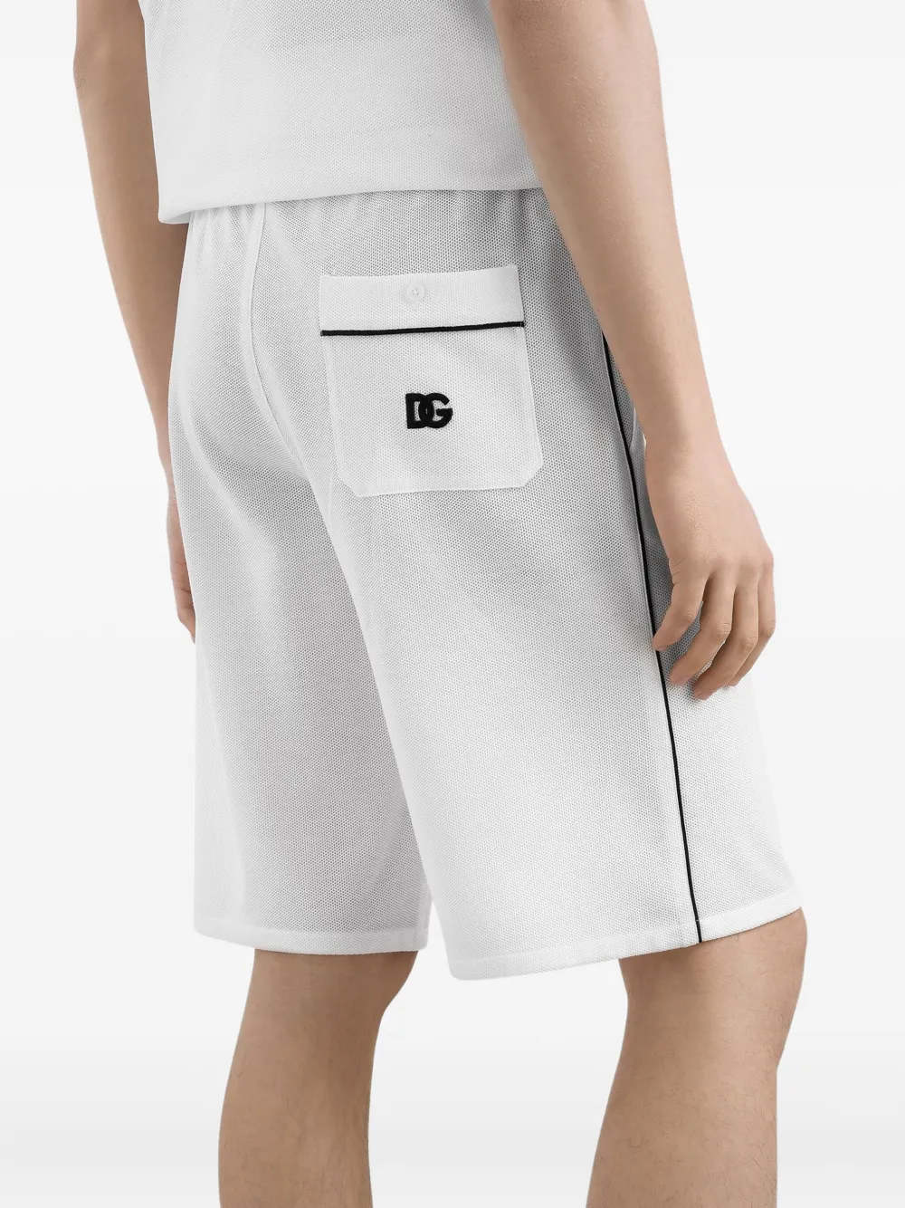 Dolce & Gabbana Trainingsshorts met contrasterende afwerking Wit