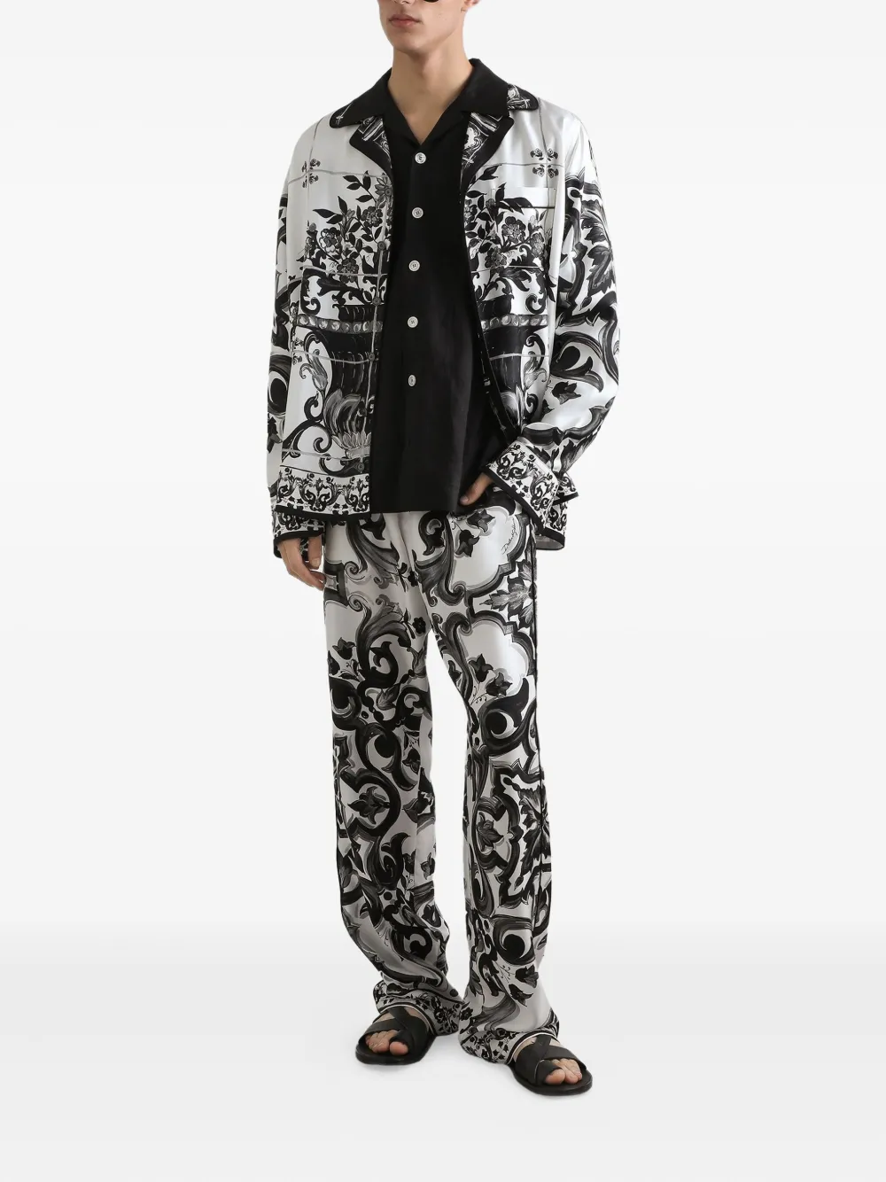 Dolce & Gabbana Broek met Majolica-print - Wit
