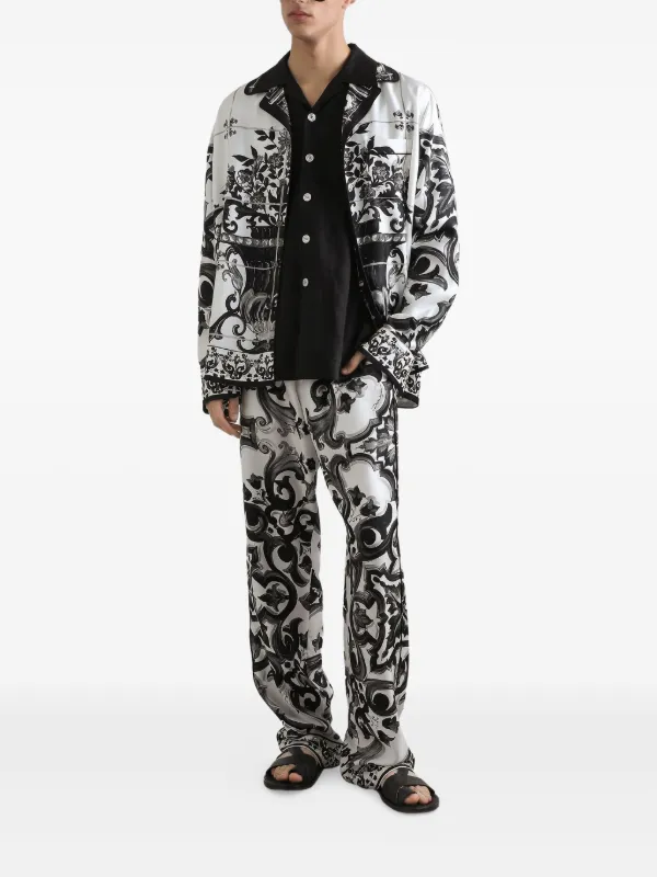 Dolce & Gabbana☆マヨリカプリント テーパード パンツ Dolce & Gabbana マヨリカプリント パンツ | ホワイト | FARFETCH JP