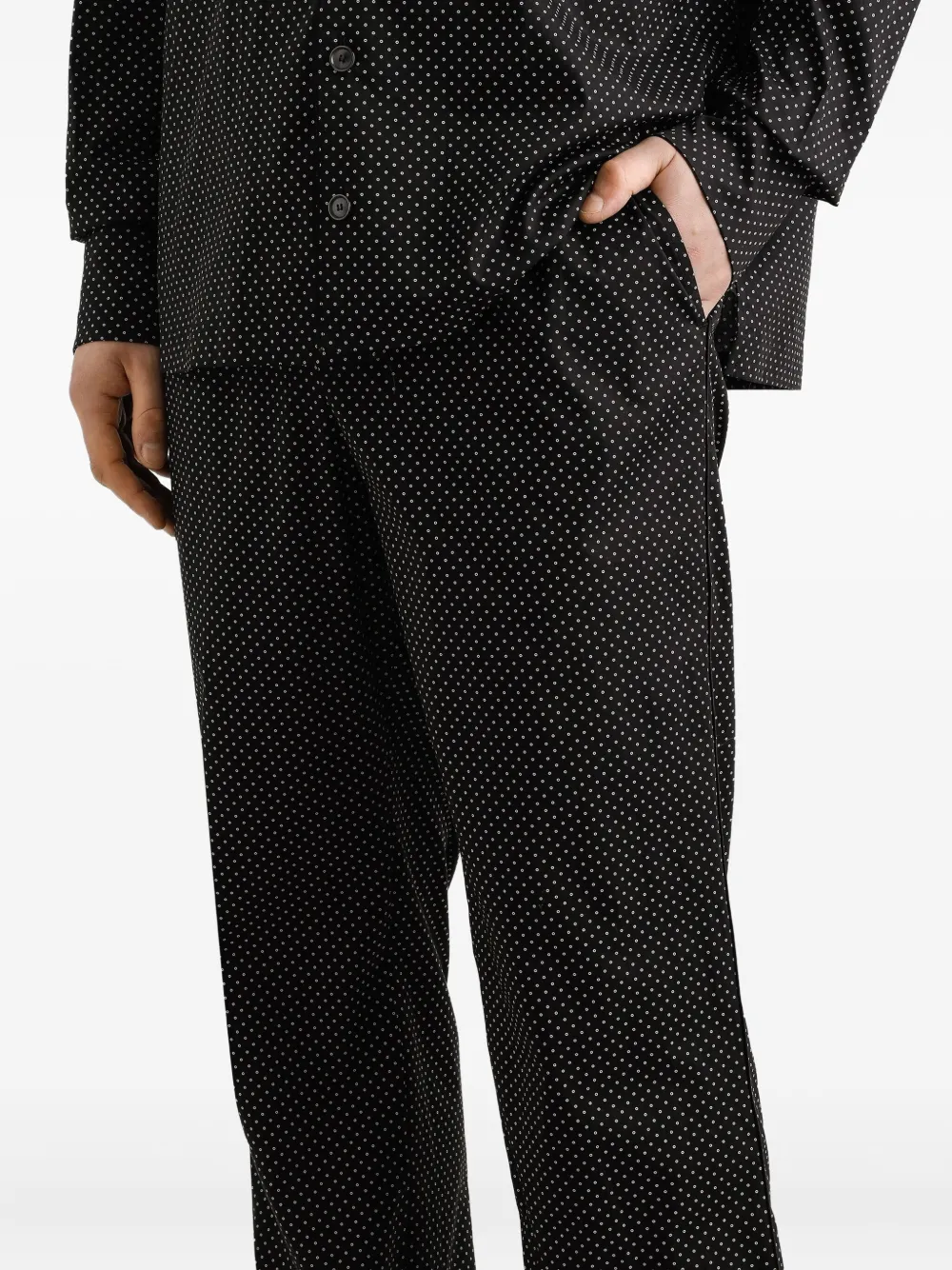 Dolce & Gabbana Broek met trekkoord en stippen Zwart