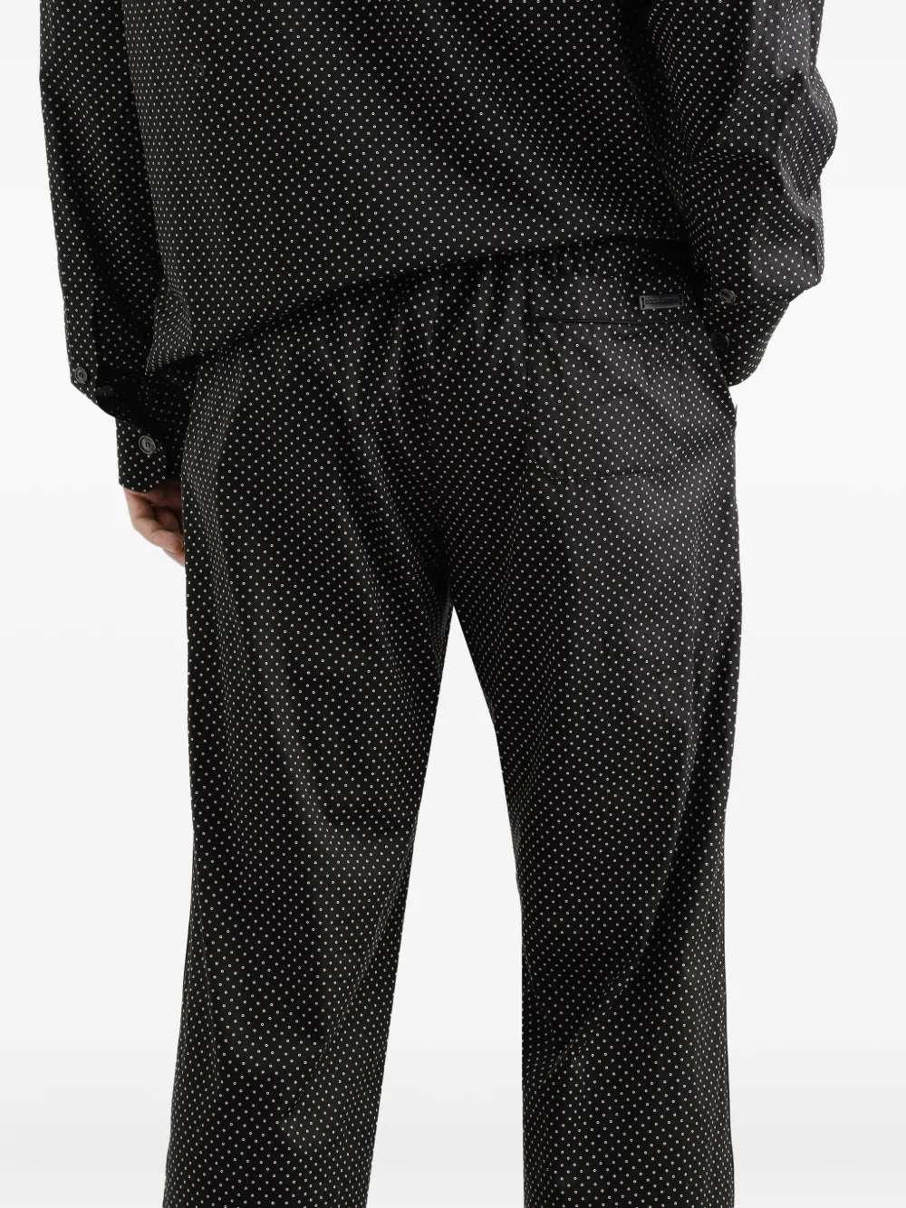 Dolce & Gabbana Broek met trekkoord en stippen Zwart