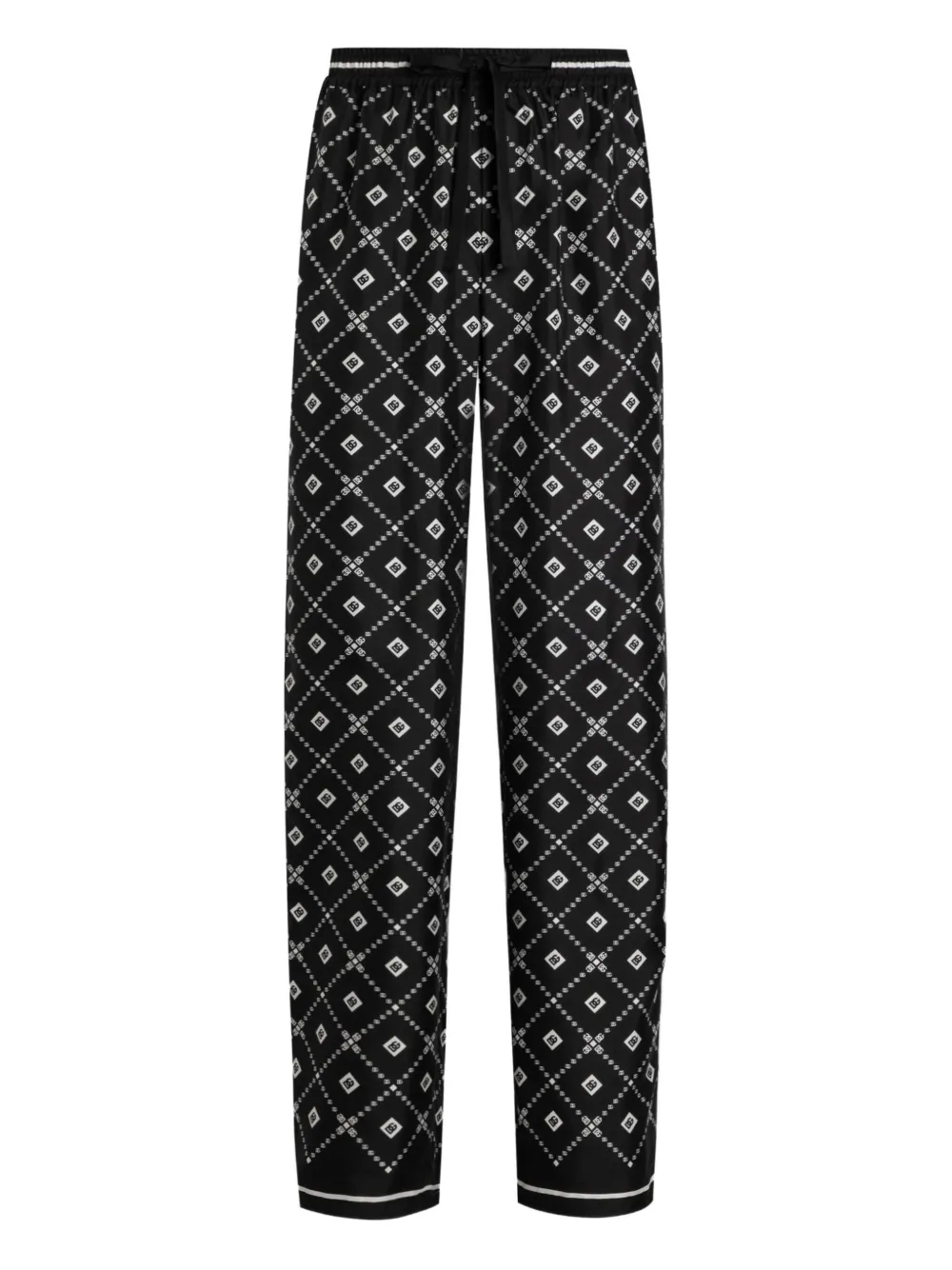 Dolce & Gabbana Broek met trekkoord en geometrisch patroon Zwart