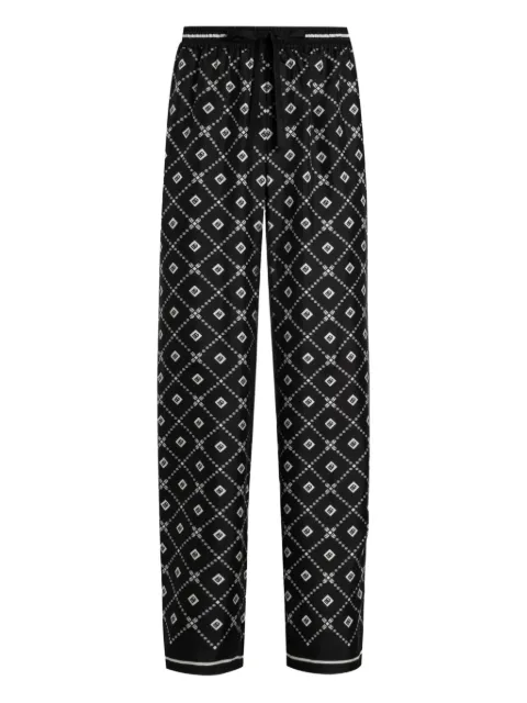 Dolce & Gabbana pantalones con motivo geométrico y cordones en la pretina