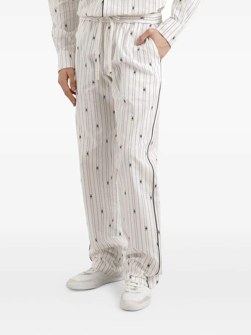 Dolce & Gabbana striped logo-print trousers | Image 2