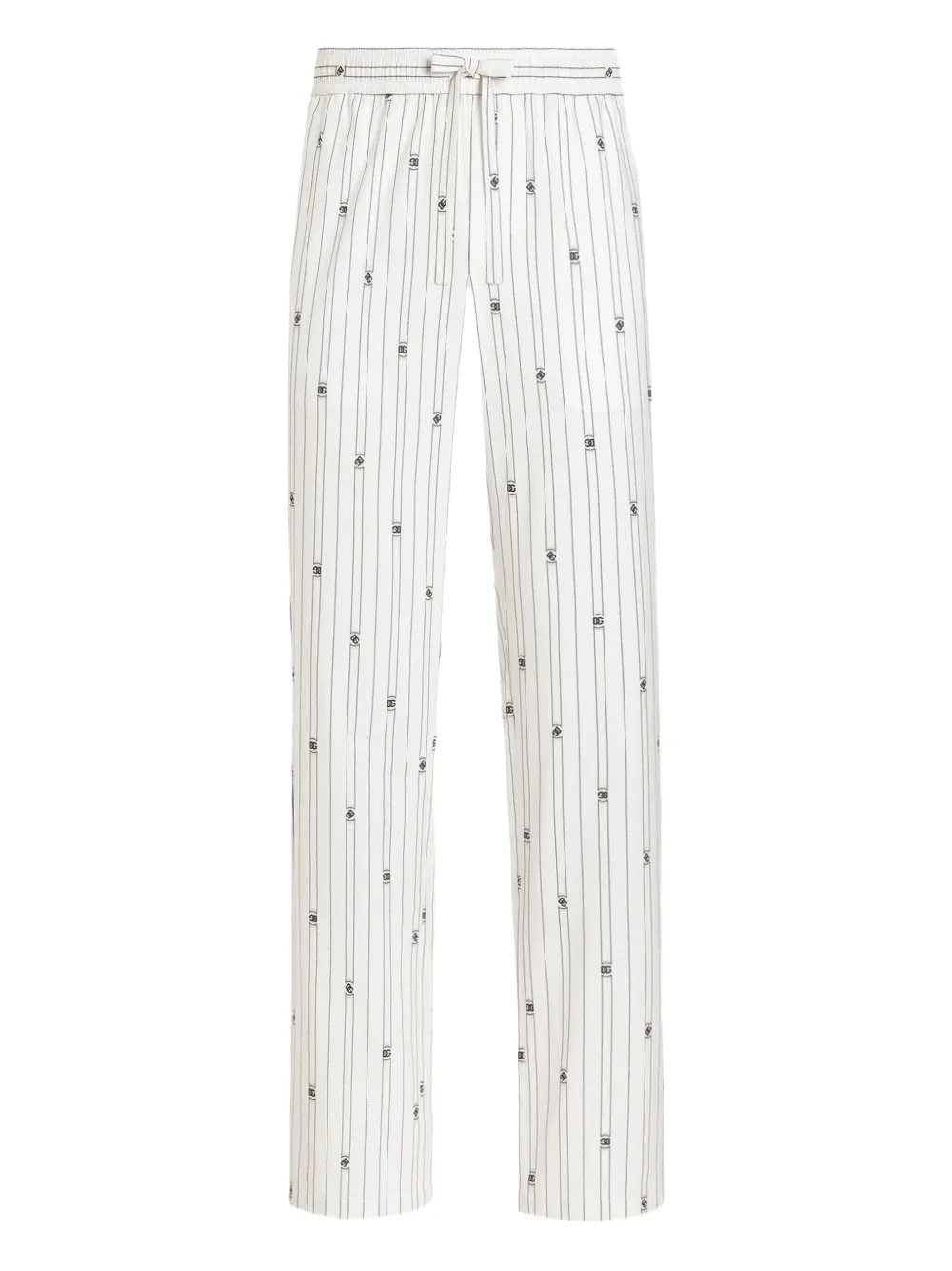 Dolce & Gabbana striped logo-print trousers | White | Image 1