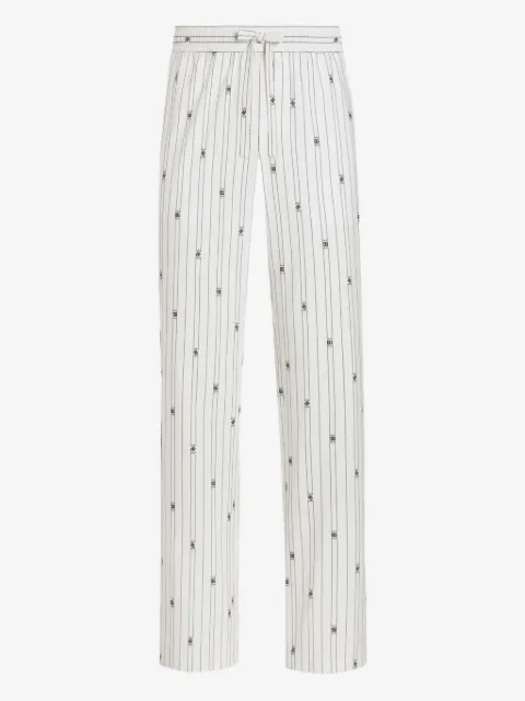 Dolce & Gabbana striped logo-print trousers