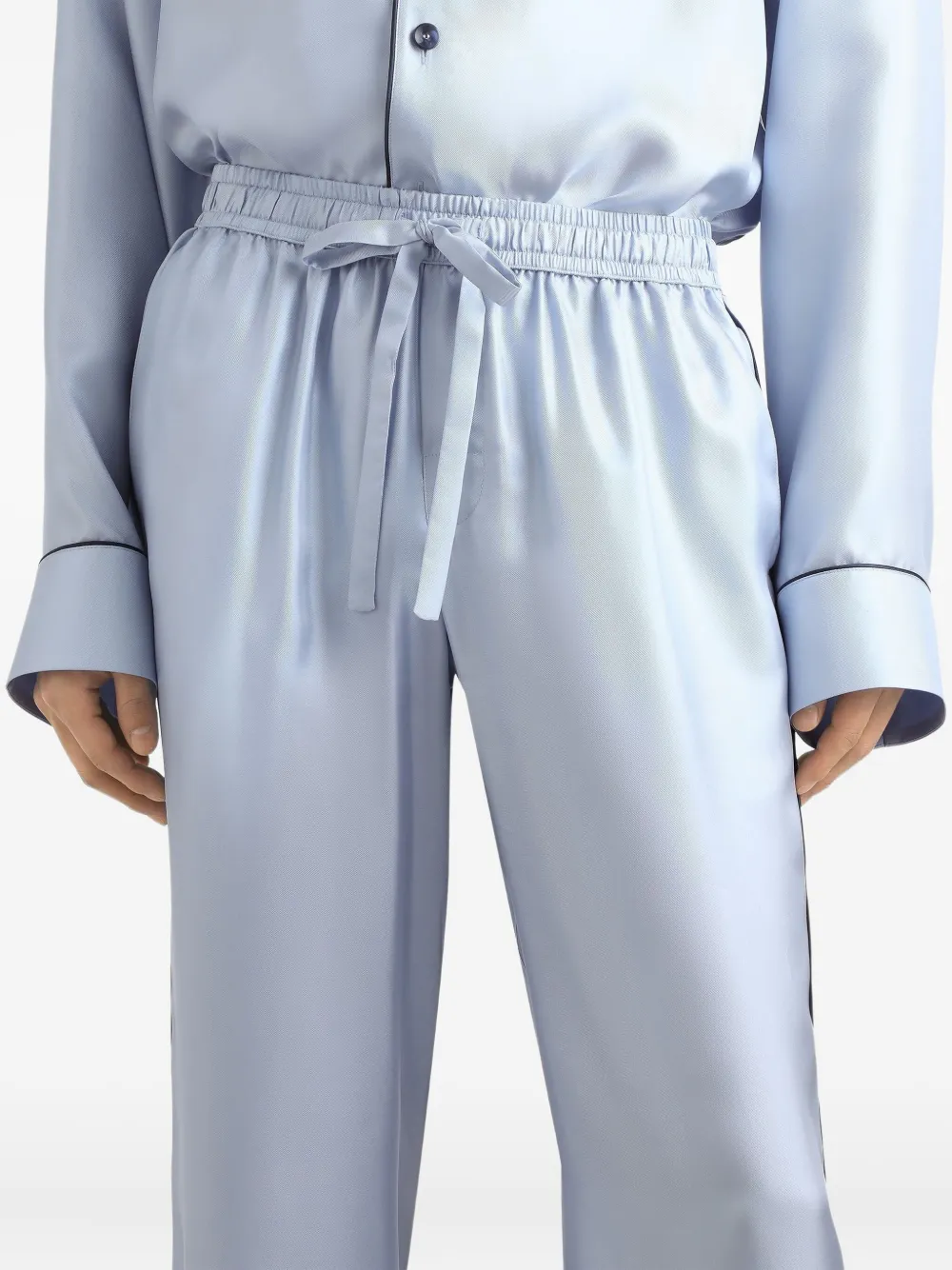 Dolce & Gabbana Satijnen broek met trekkoord Blauw