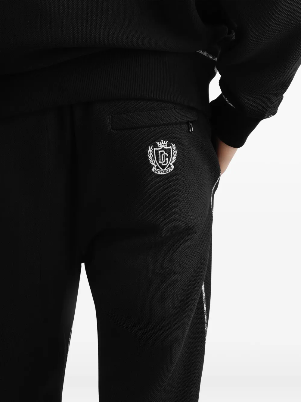 Dolce & Gabbana Trainingsbroek met geborduurd logo en zijstreep Zwart