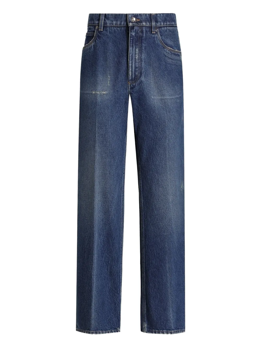 Dolce & Gabbana Jeans met gerafeld logoplakkaat Blauw