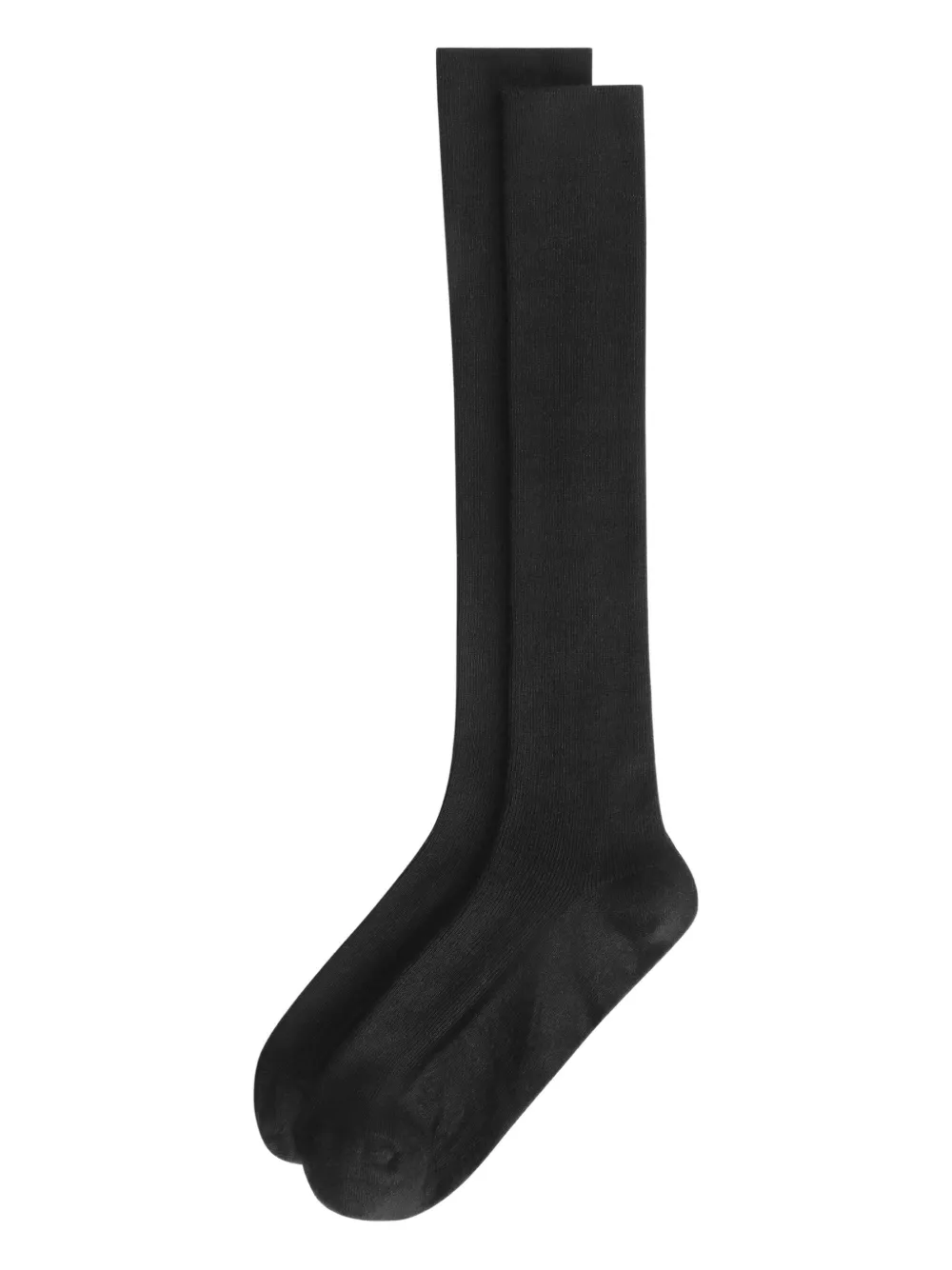 Dolce & Gabbana Ribbed Knee-high Socks In Black