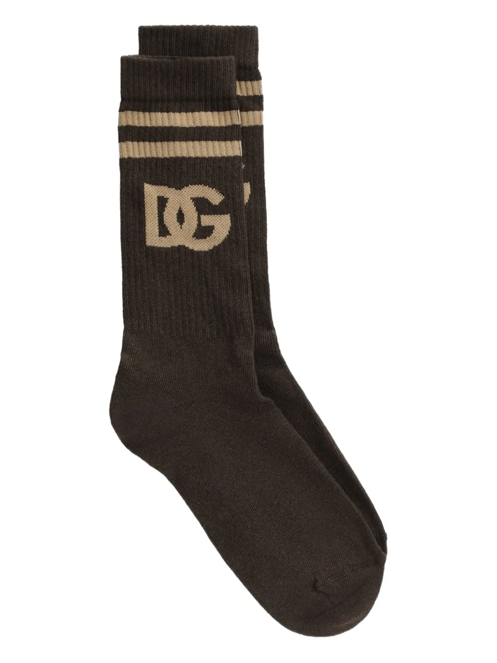 Dolce & Gabbana calcetines tejidos con logo en intarsia | marrón | Image 1
