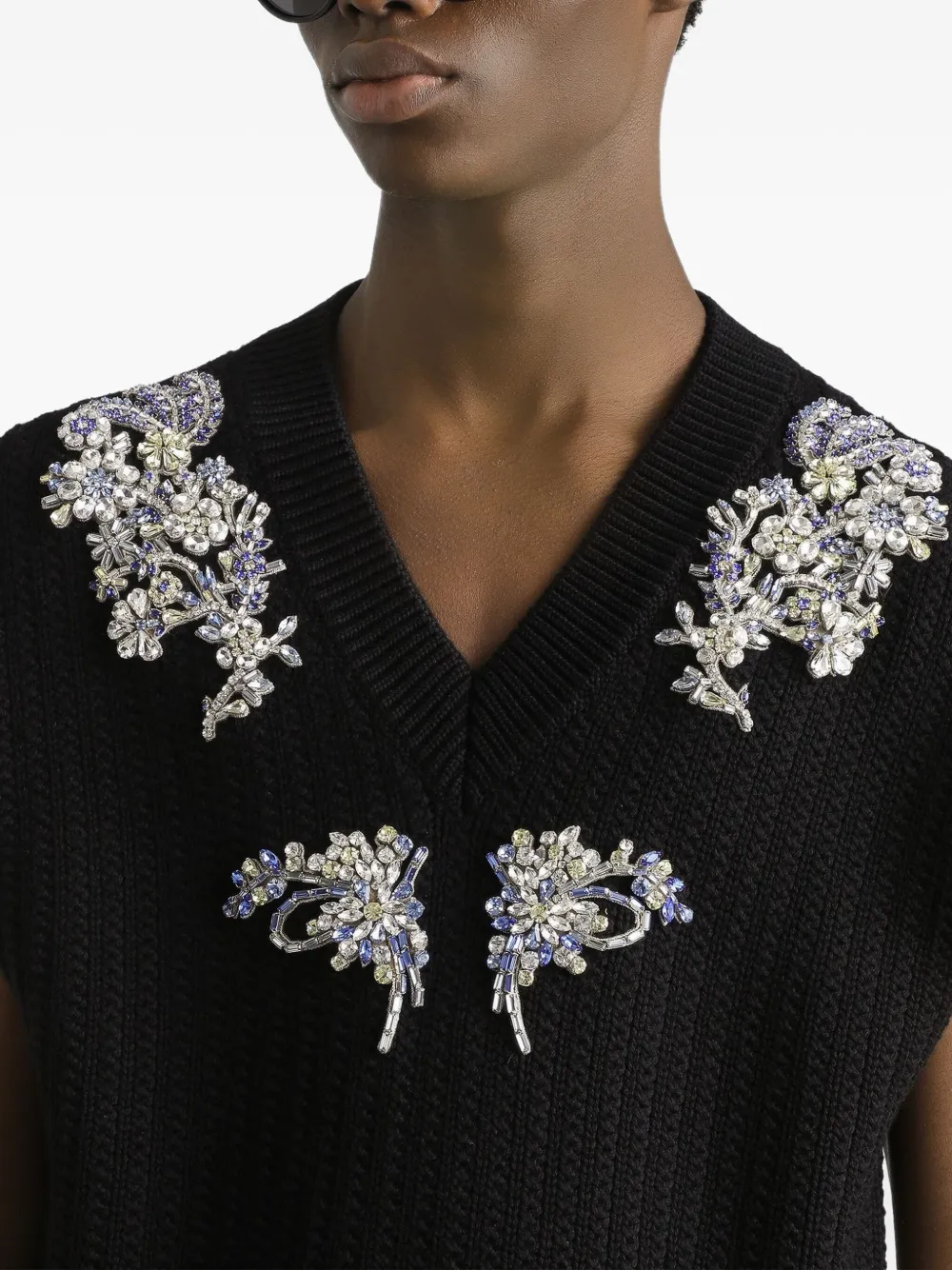 Dolce & Gabbana Gebreide spencer met V-hals Zwart