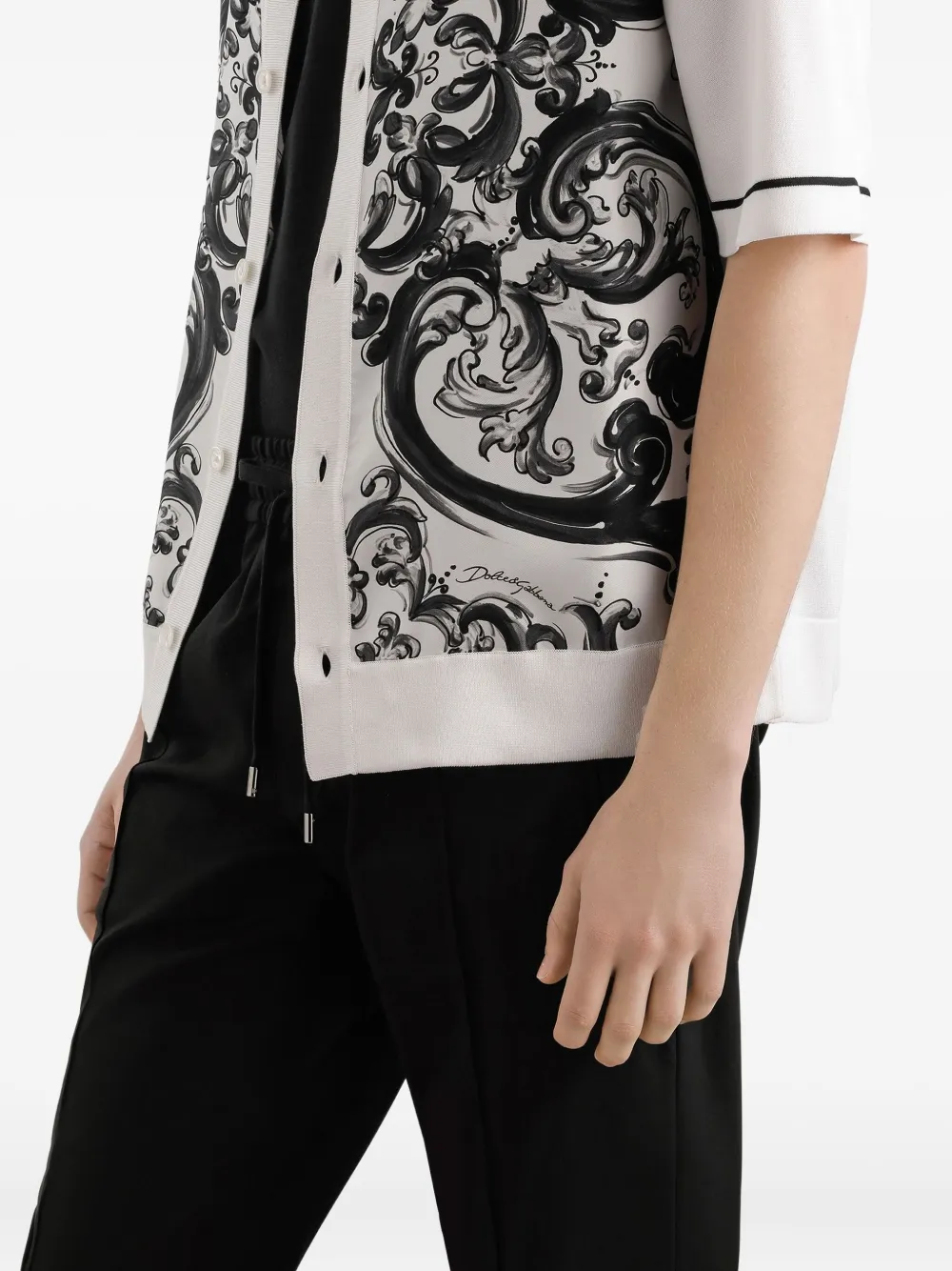 Dolce & Gabbana Overhemd met print en korte mouwen Wit