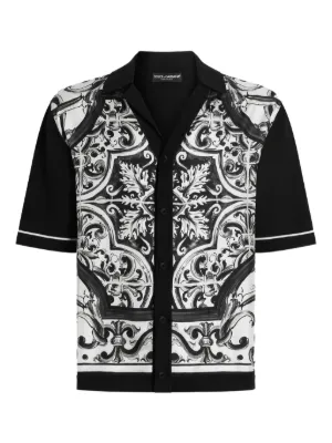 Dolce & Gabbana Camisa Mangas Curtas Com Estampa De Logo | Preto