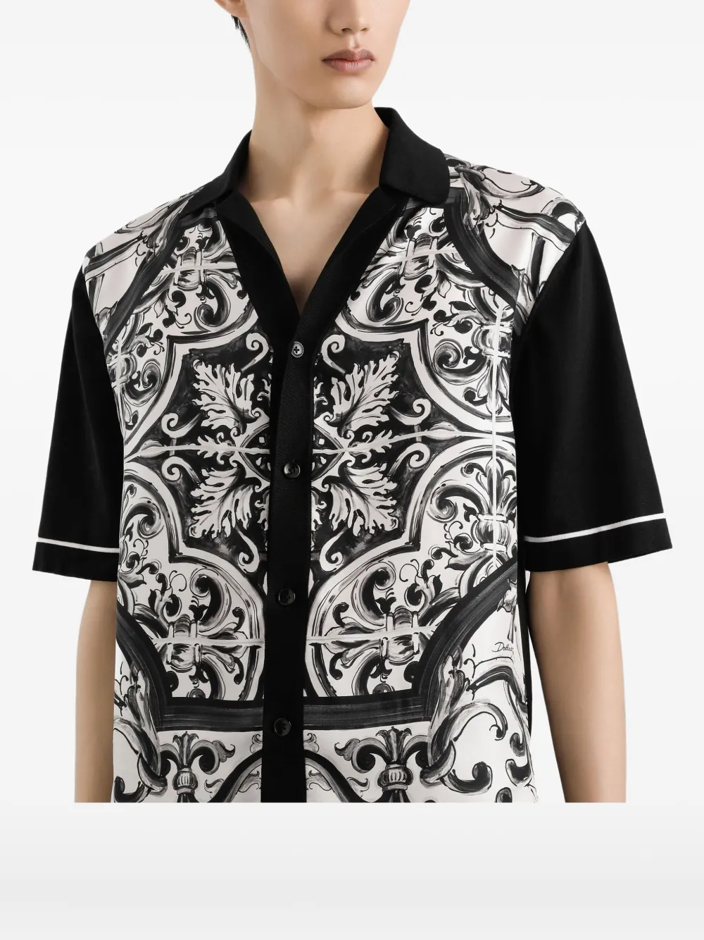 Dolce & Gabbana Overhemd met Majolica-print Zwart
