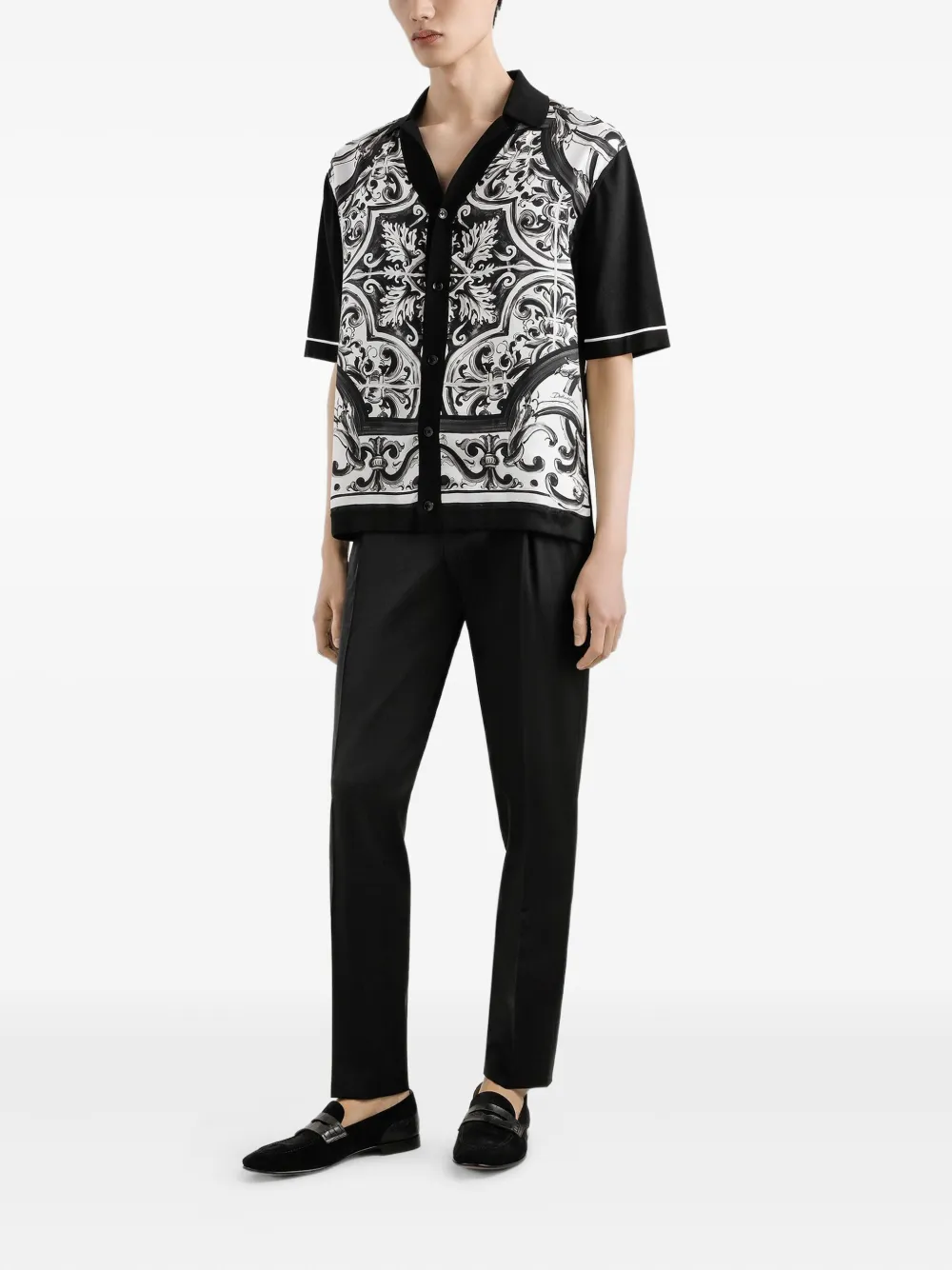 Dolce & Gabbana Overhemd met Majolica-print - Zwart