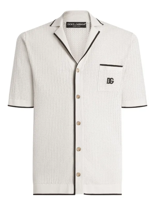 Dolce Gabbana Knitted short-sleeve Shirt White FARFETCH IN
