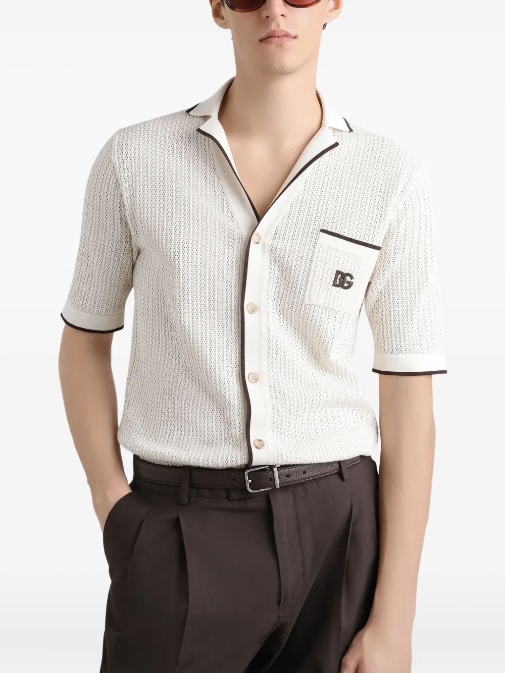 Dolce & Gabbana Gebreid overhemd Wit
