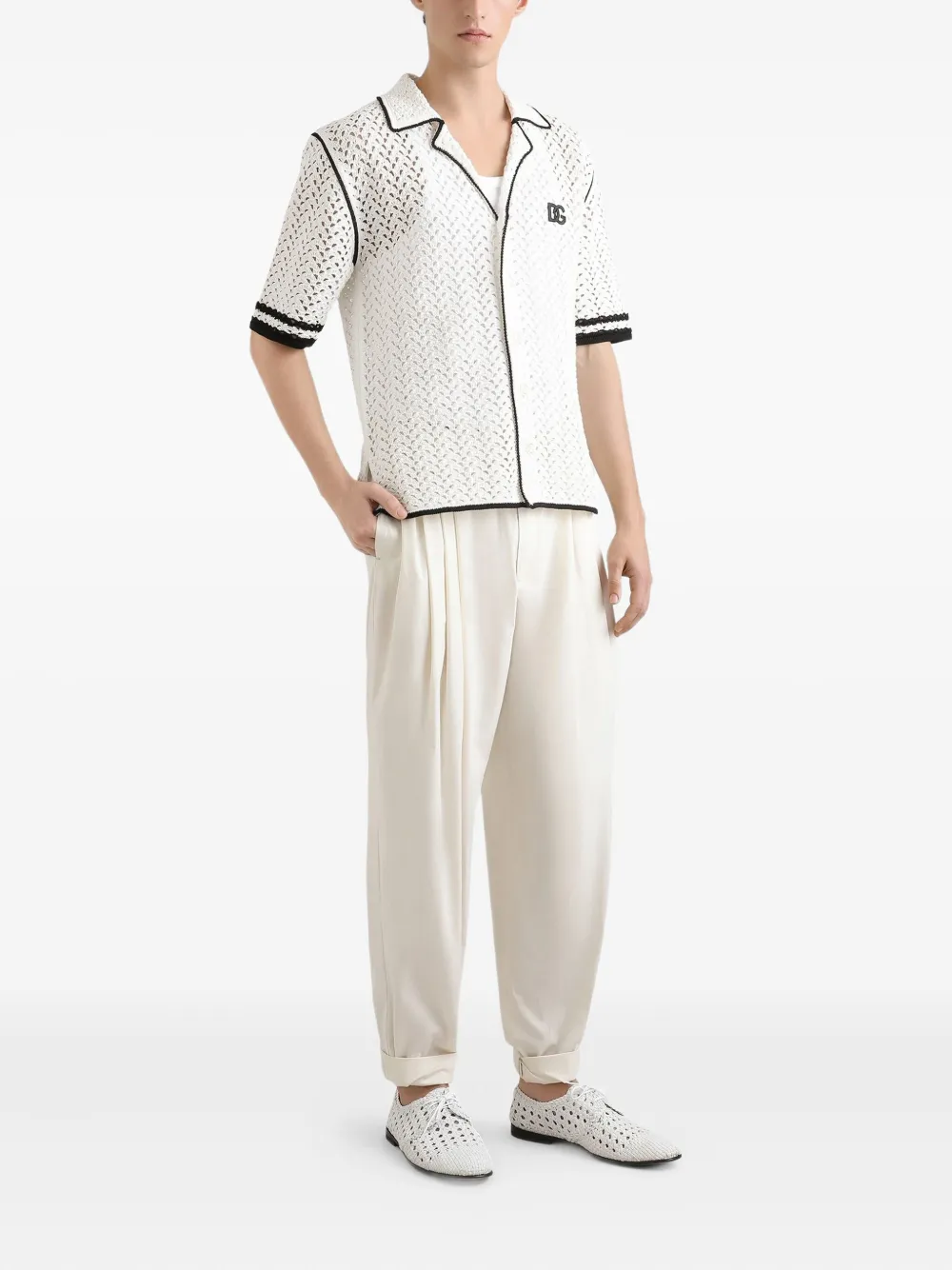 Dolce & Gabbana Gebreid overhemd - Wit