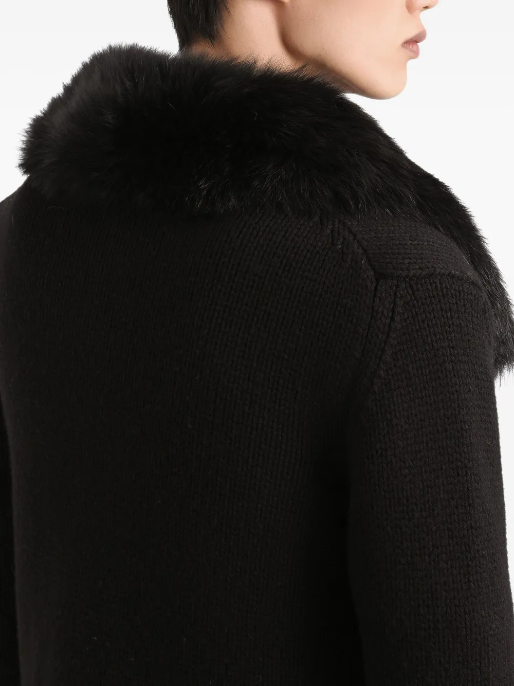 Dolce & Gabbana Button-up vest met kraag van imitatiebont Zwart