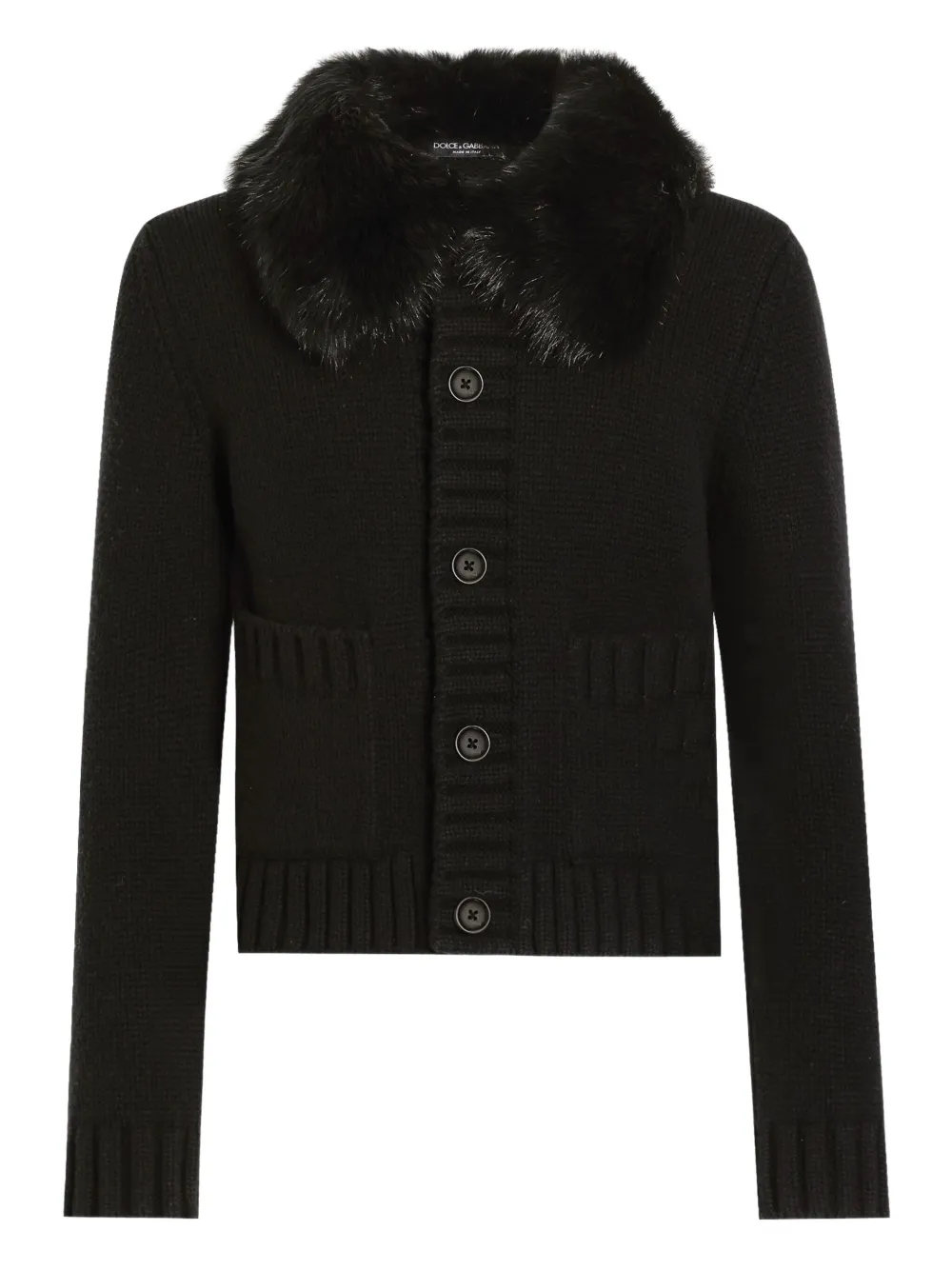 Dolce & Gabbana cárdigan con cuello texturizado y botones | negro | Image 1
