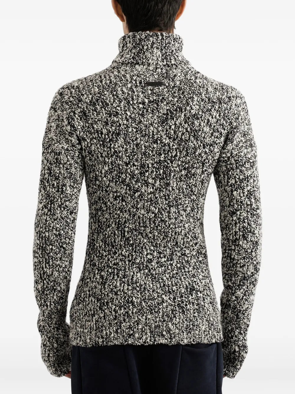 Dolce & Gabbana Two-tone Knit Turtleneck Sweater In Black