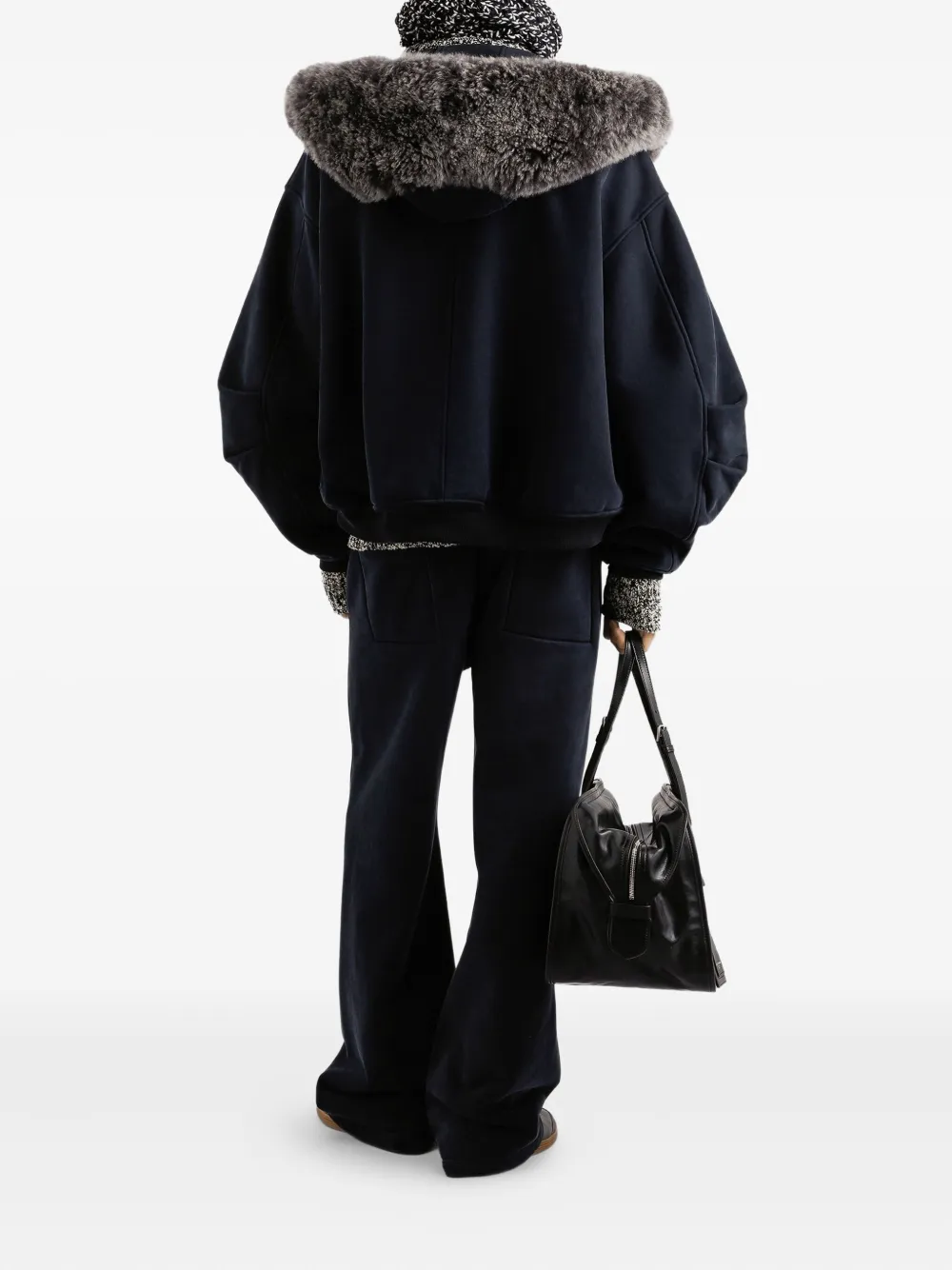 Dolce & Gabbana Two-tone Knit Turtleneck Sweater In Black
