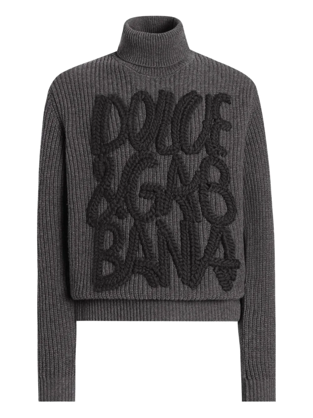 Dolce & Gabbana Geribbelde coltrui met logodetail Grijs