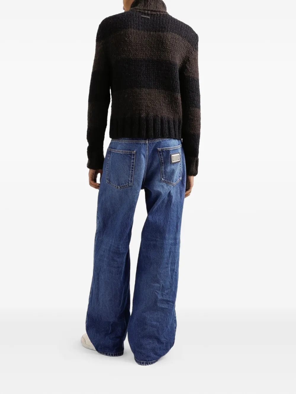 Dolce & Gabbana Striped Turtleneck Sweater In Multi