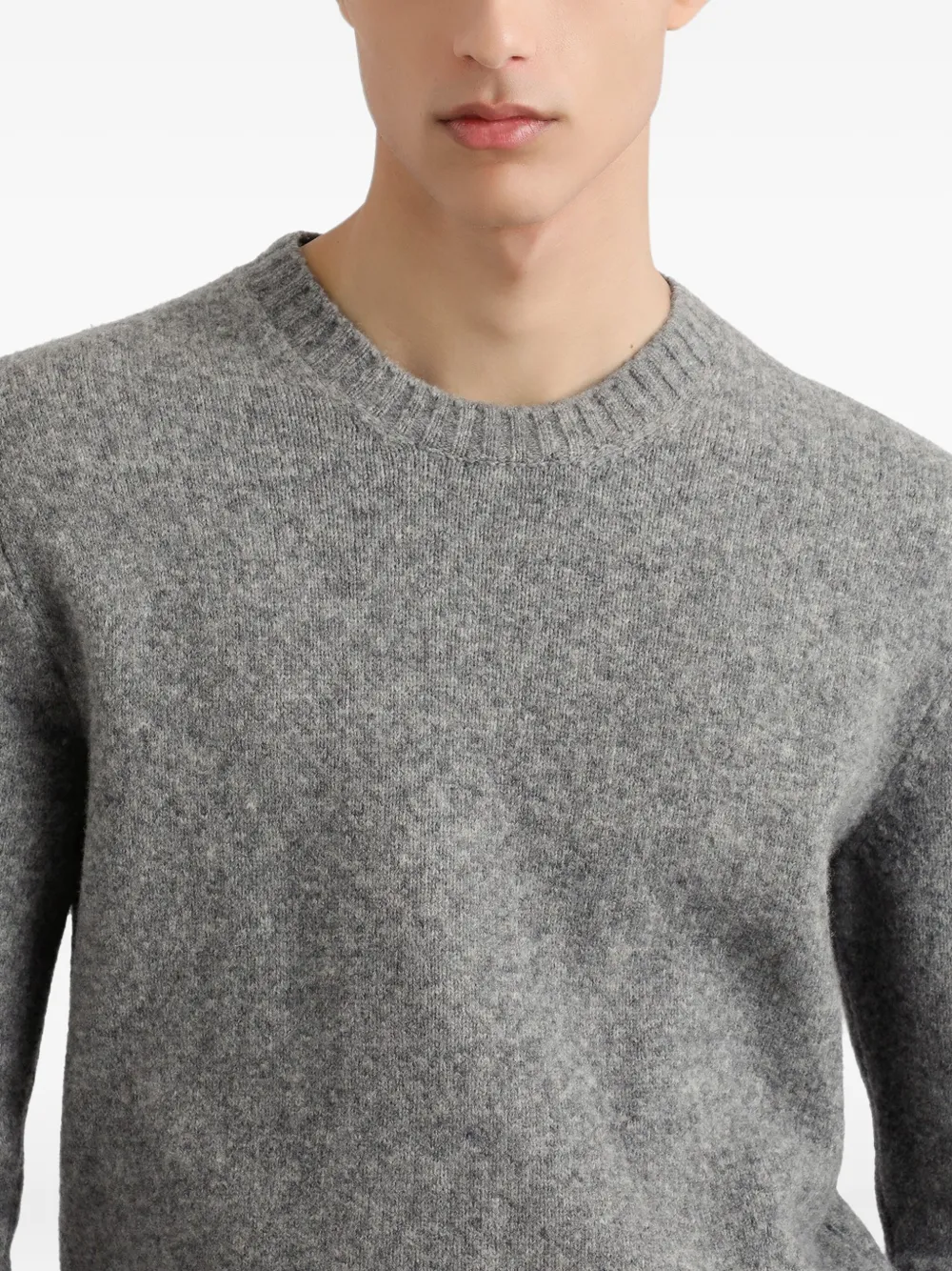 Dolce & Gabbana Sweater With Round Neck In Wool Blend In Gray