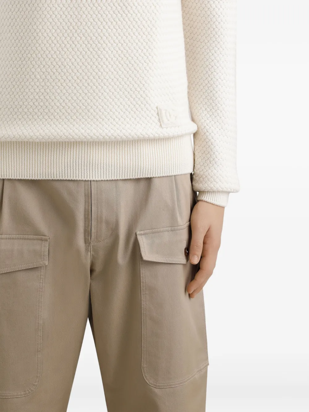 Dolce & Gabbana Sweater met logopatch Beige