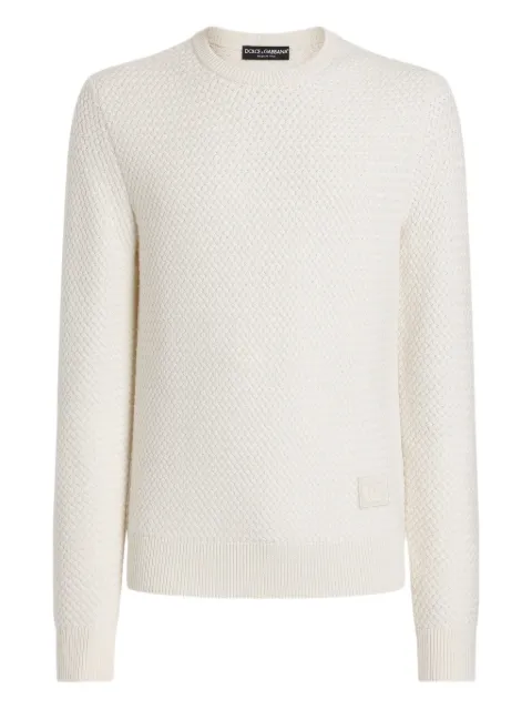 Dolce & Gabbana logo-patch crew-neck sweater