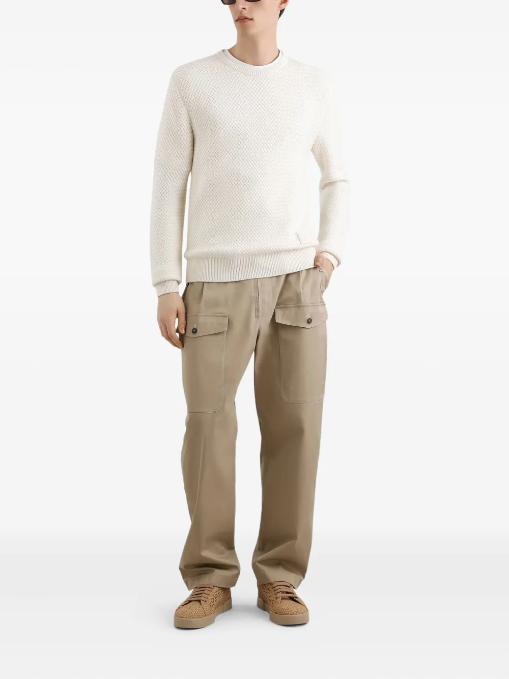 Dolce & Gabbana Sweater met logopatch - Beige