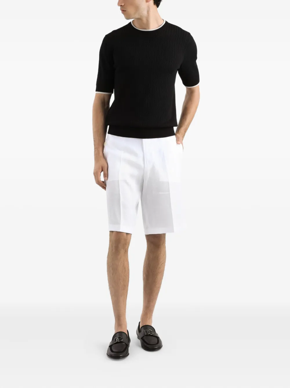 Dolce & Gabbana ribbed short-sleeve T-shirt Zwart