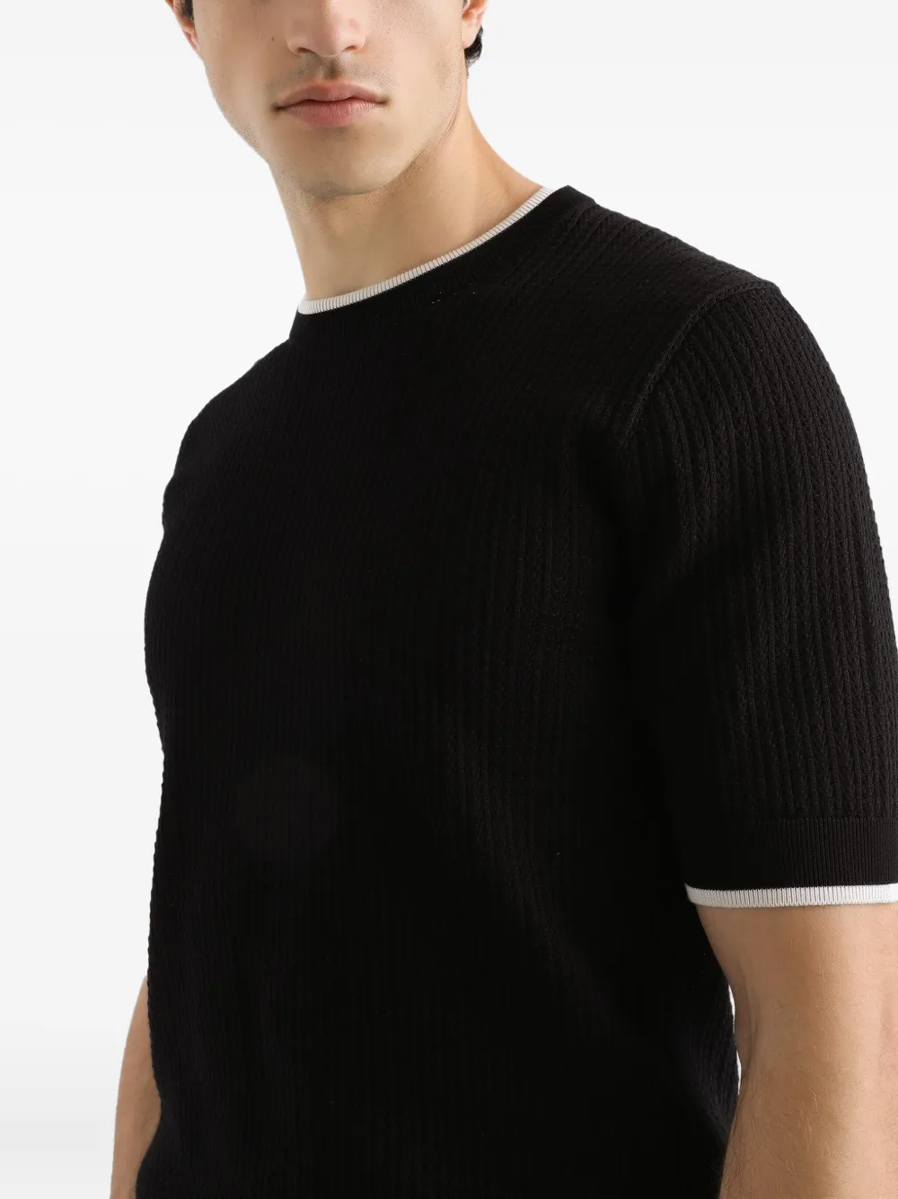 Dolce & Gabbana ribbed short-sleeve T-shirt Zwart