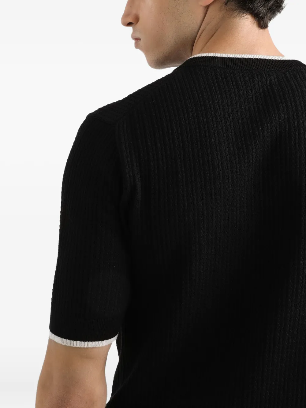 Dolce & Gabbana ribbed short-sleeve T-shirt Zwart