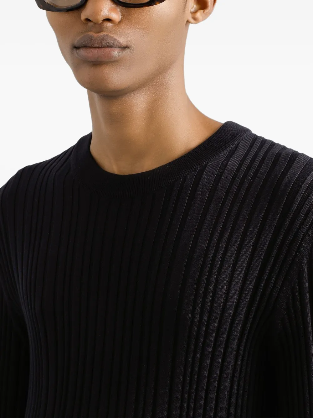 Dolce & Gabbana Distressed Technical Ribbed Linen In Black