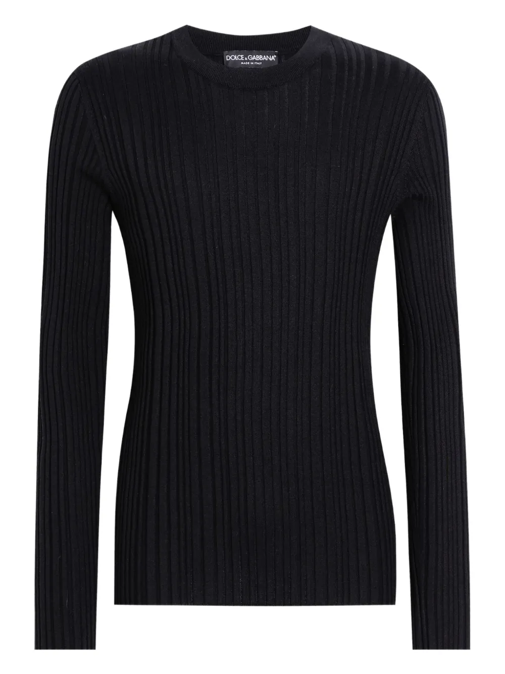 Dolce & Gabbana Distressed Technical Ribbed Linen In Black