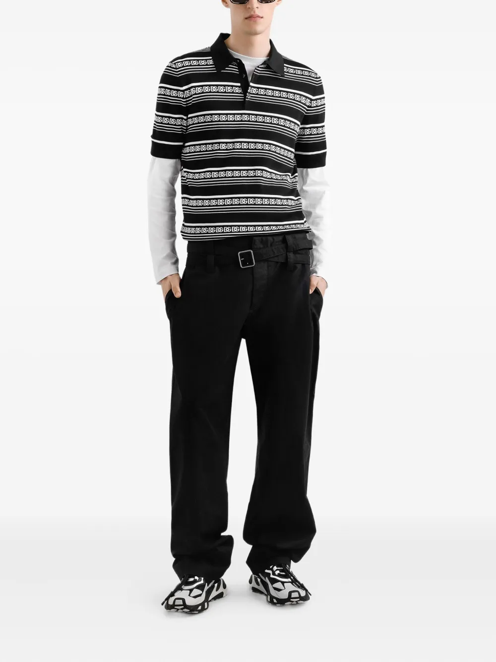 Dolce & Gabbana Zijden poloshirt - Zwart