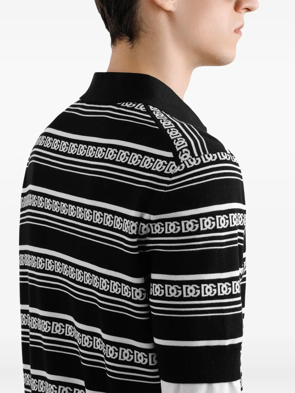 Dolce & Gabbana Zijden poloshirt Zwart