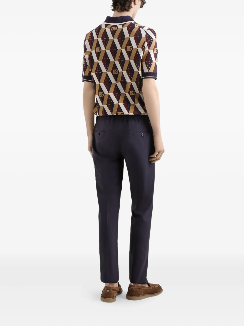 Dolce & Gabbana Poloshirt van stretch-zijde Beige