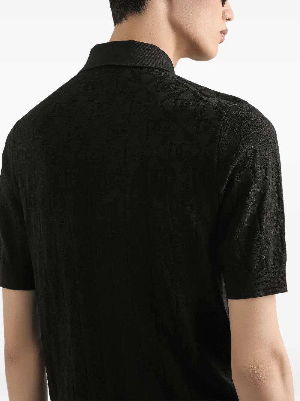 Dolce & Gabbana Poloshirt met logo-jacquard Zwart