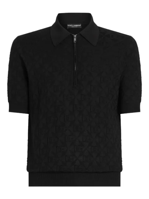 Dolce & Gabbana playera tipo polo con logo en jacquard