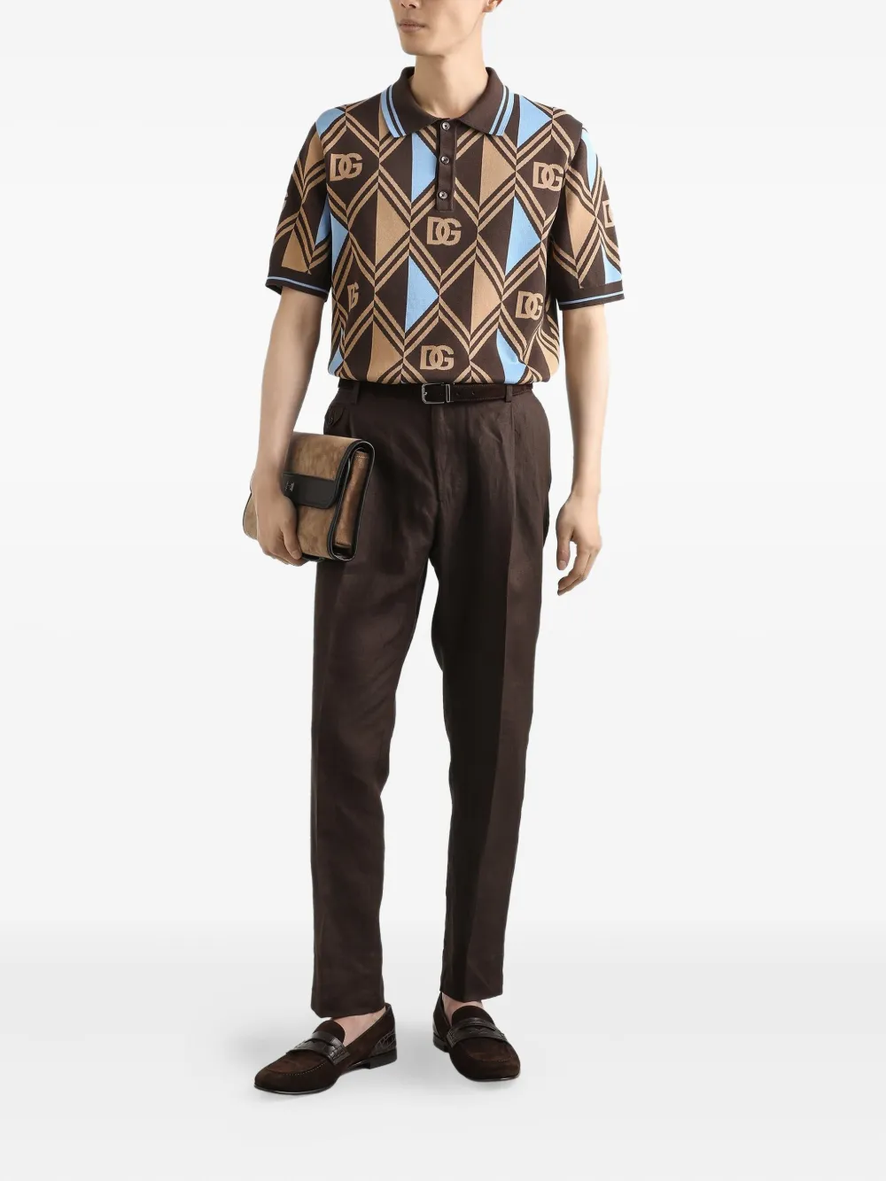 Dolce & Gabbana Katoenen poloshirt - Bruin