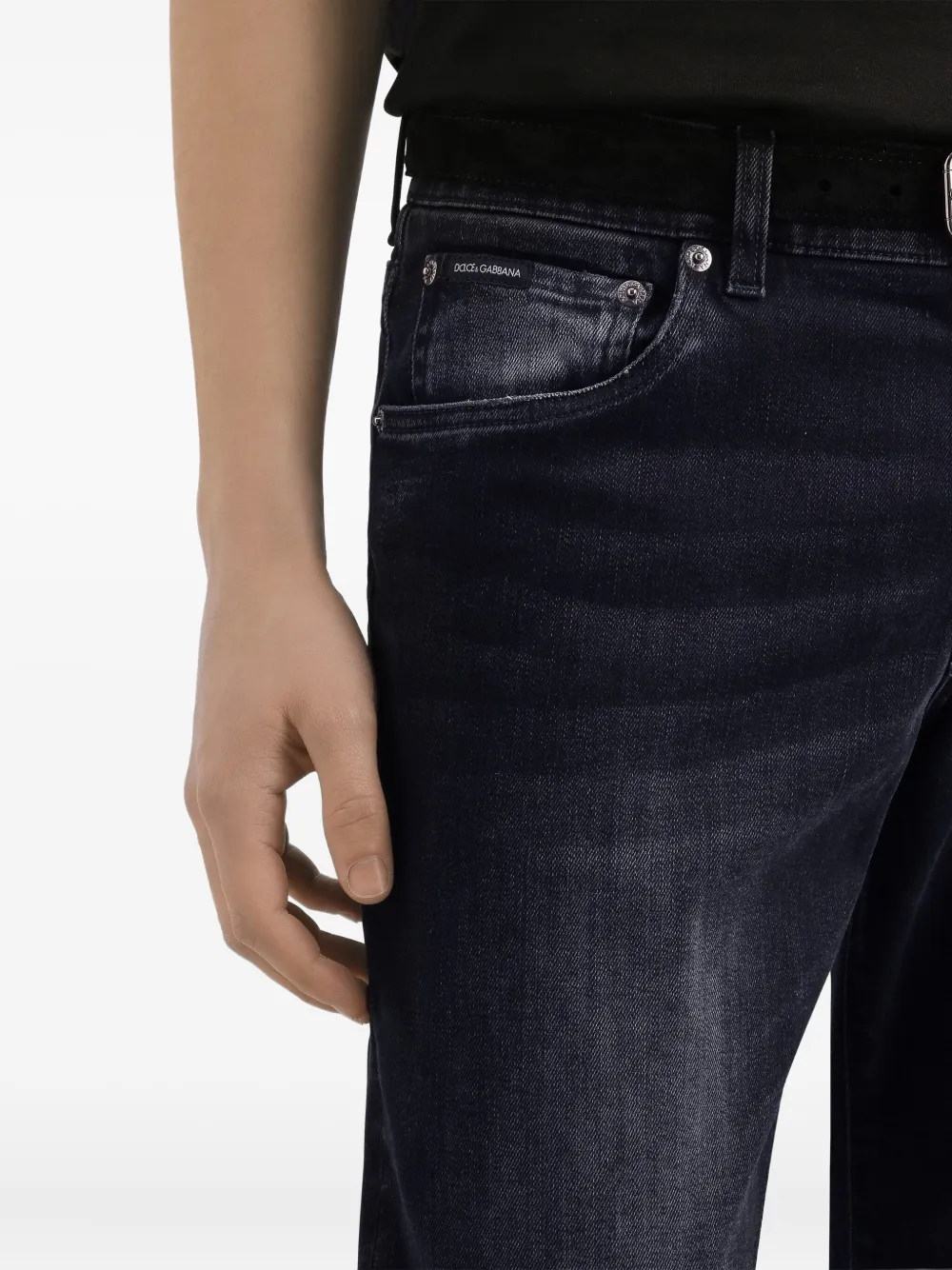 Dolce & Gabbana Jeans met franje afwerking Zwart