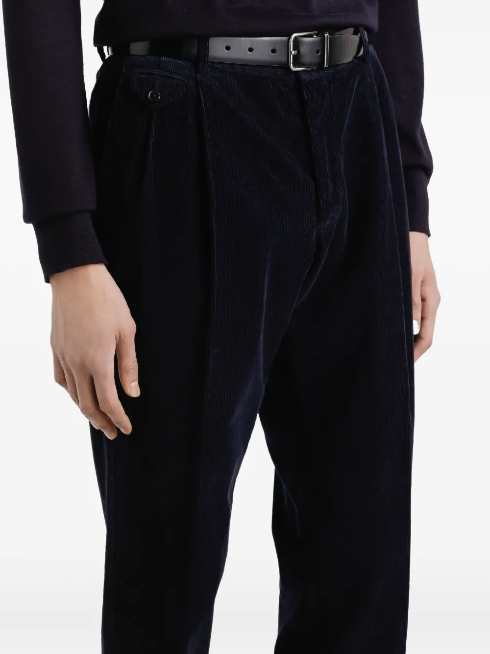 Dolce & Gabbana Geplooide ribfluwelen chino Blauw