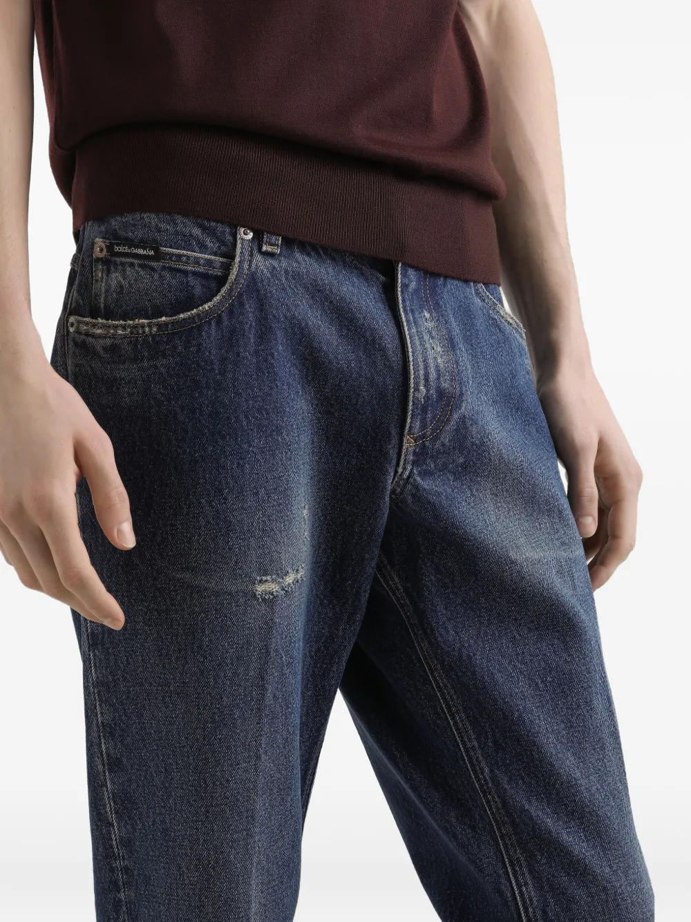 Dolce & Gabbana distressed jeans Blauw